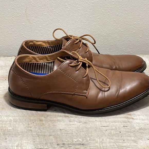 David Stone Shoes Mens Size 9 Brown Lace Up Tie Dress‎ Square - Picture 3 of 9
